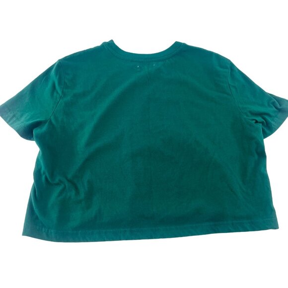 Aspen Ski Club Graphic Tee By Colsie cropped Women's size Large Green - Picture 2 of 5